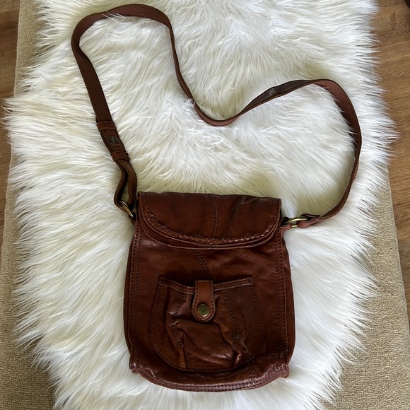 Lucky Brand Bags Lucky Brand Brown Leather Crossbody Saddlebag